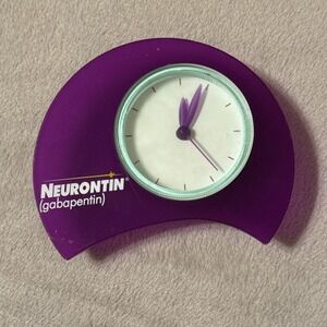 Vintage Drug Pharma Neurontin Space Age Purple Promo Desk Clock‎ Tested Working